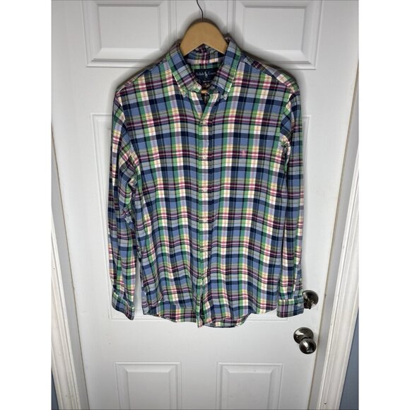 Ralph Lauren Medium Plaid long sleeved button down - Picture 1 of 5